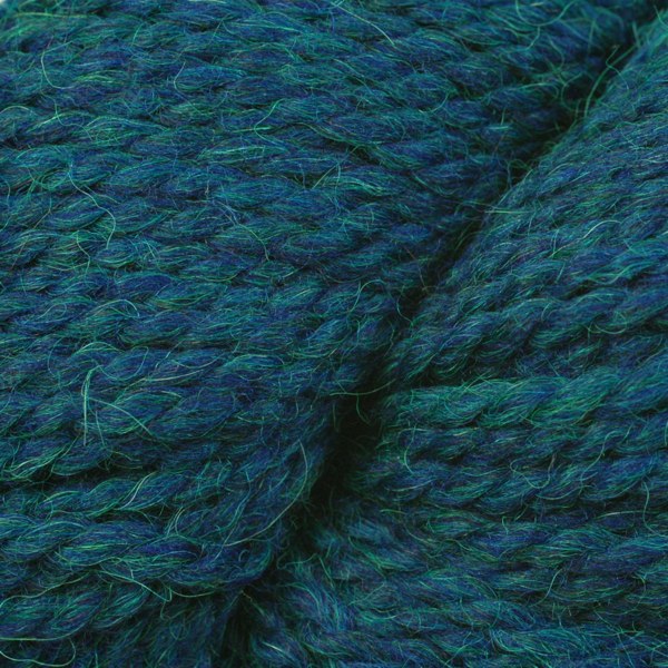 Oceanic Mix 7285, a dark blue and bright green heathered skein of Ultra Alpaca Chunky.