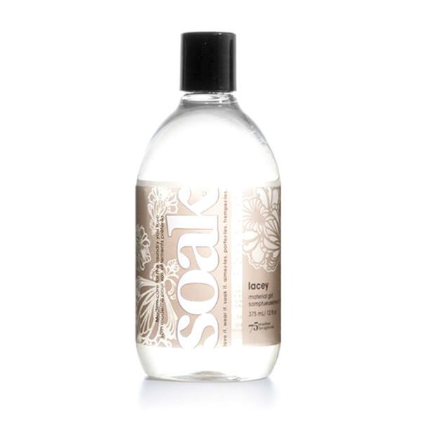 A 12 oz bottle of Lacey scented SOAK Wash.