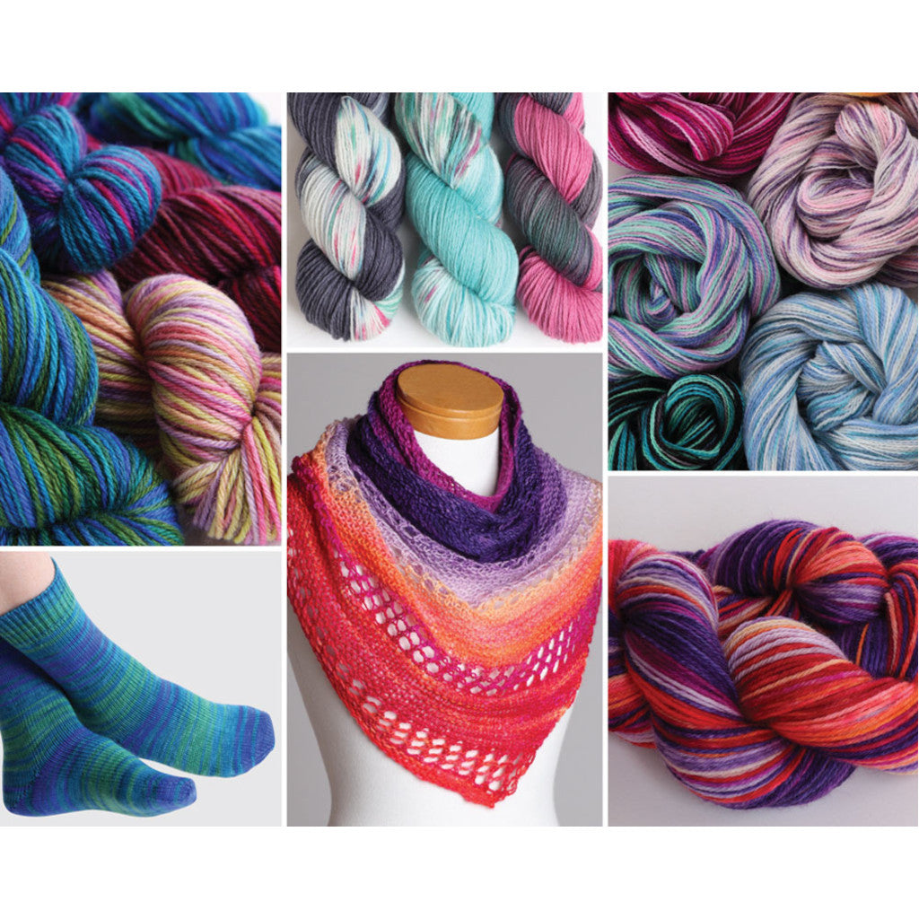 Sample pictures of dyed yarns and finished products