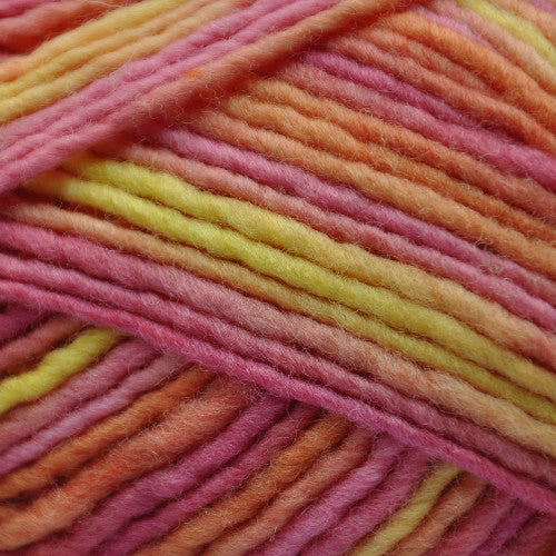 Brown Sheep Lanaloft Bulky in Saltwater Taffy - a variegated yellow, orange and pink colorway