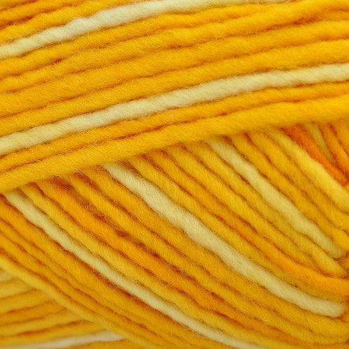 Brown Sheep Lanaloft Bulky in Sparkling Lemon - a variegated colorway in light yellow and gold