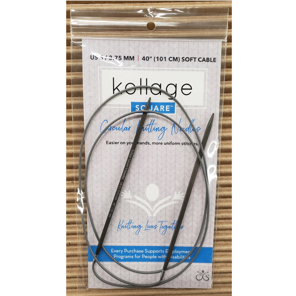 Kollage Square knitting needles with soft cables in package