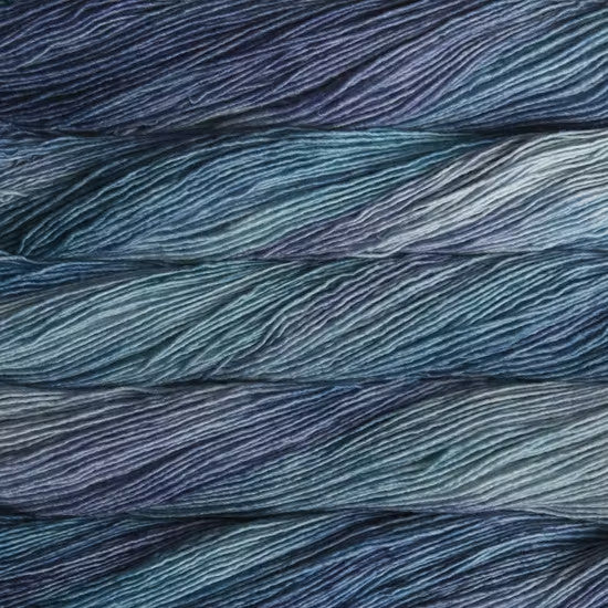 Malabrigo Mechita Pegaso Yarn - a light blue and navy colorway