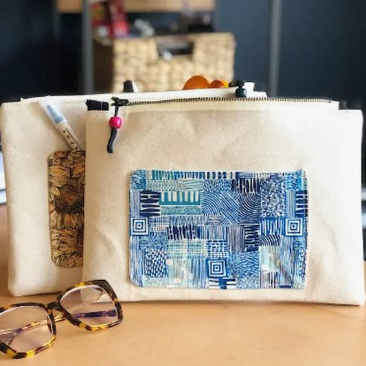 Pretty Clever Words Canvas Zippered Bag - Paradise Fibers