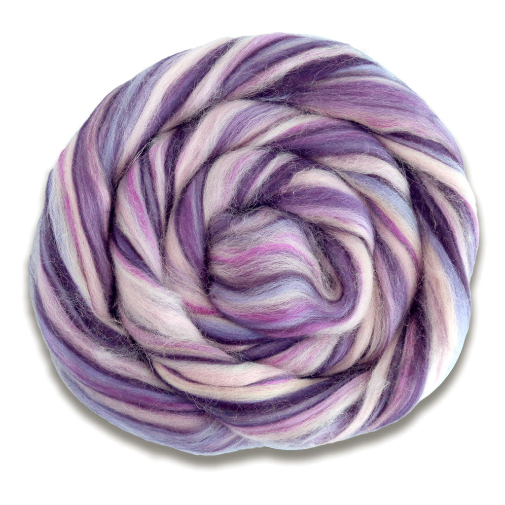 Color My Dear Lucy. A Blend of dark and light purple, rose, and light pink.