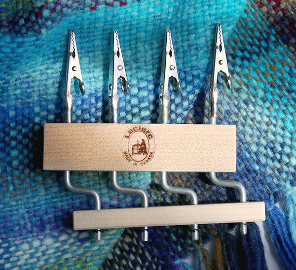 Laclare quad yarn holder on colorful fabric