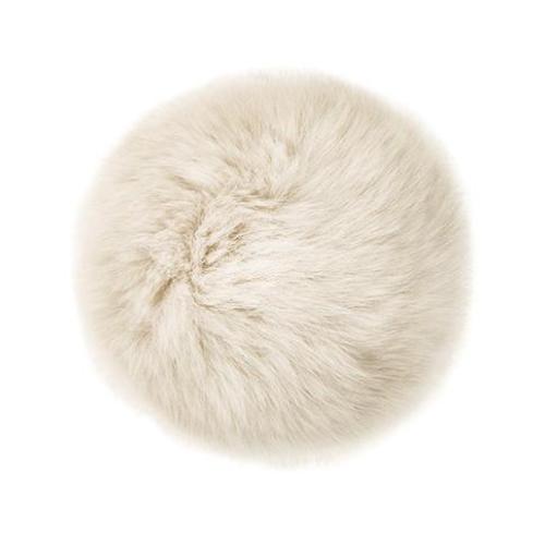 Rabbit Fur Pom Poms 2.5" - Ivory - Paradise Fibers