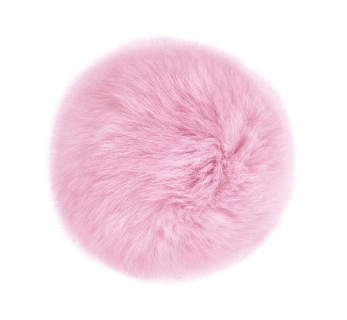Rabbit Fur Pom Poms 2.5" - Pink - Paradise Fibers