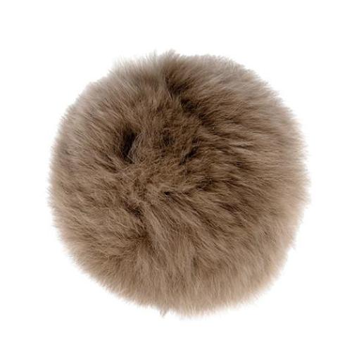Rabbit Fur Pom Poms 2.5" - Taupe - Paradise Fibers