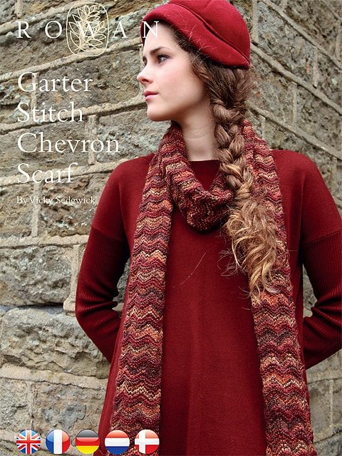 Rowan Garter Stitch Chevron Scarf Pattern - Paradise Fibers