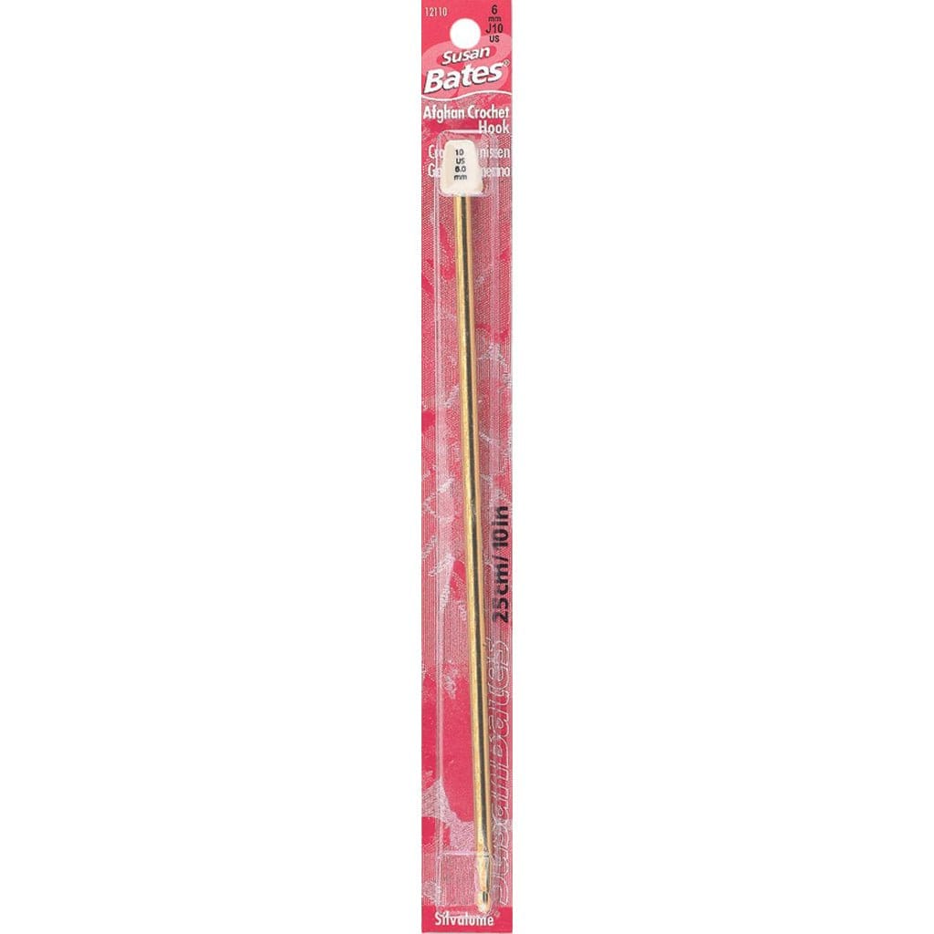 Silvalume Aluminum Afghan Crochet Hook - 10” - Paradise Fibers