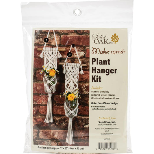 Solid Oak Macramé Plant Hanger Kits - Paradise Fibers