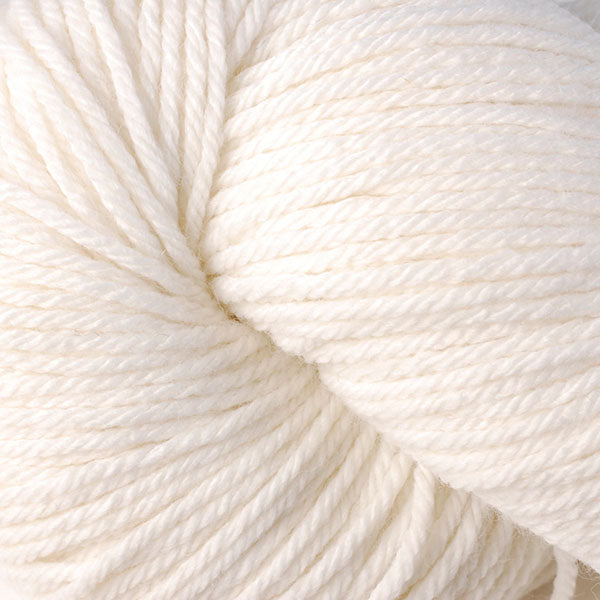 Berroco Vintage Worsted weight yarn in the color Mochi 5101, a natural white.