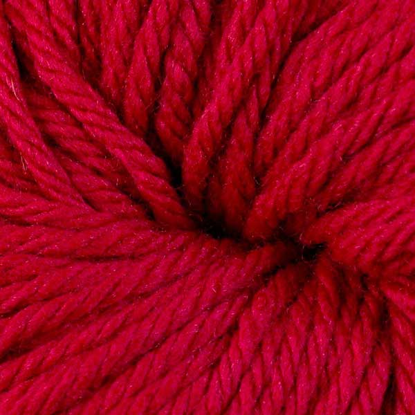 Berroco Vintage Chunky weight yarn in the color Cardinal 6151, a bright red.