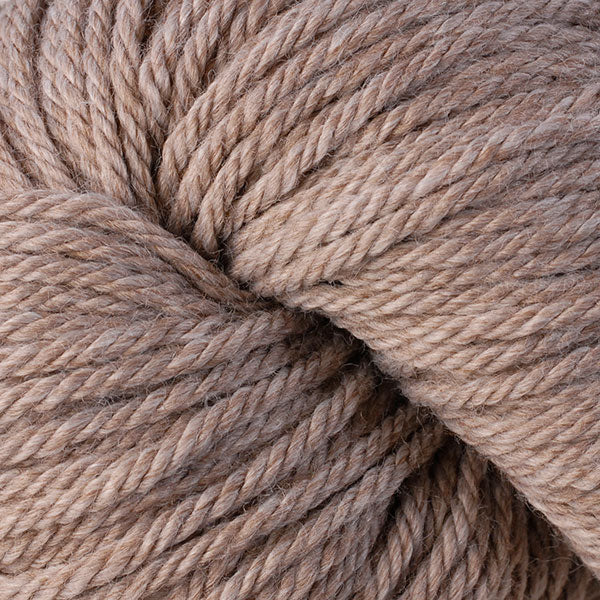 Berroco Vintage Chunky weight yarn in the color Oats 6105, a light heathered brown.