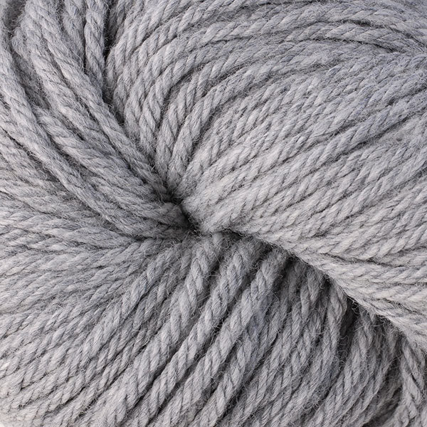Berroco Vintage Chunky weight yarn in the color Smoke 6106, a light slightly heathered grey.