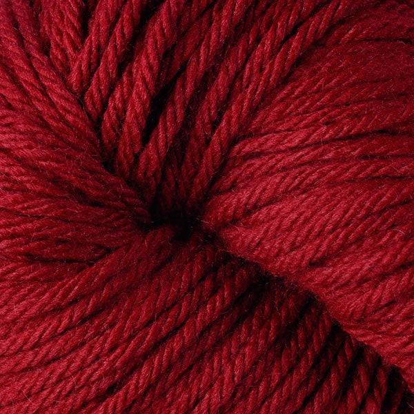 Berroco Vintage Chunky weight yarn in the color Sour Cherry 6134, a bright deep candy red.
