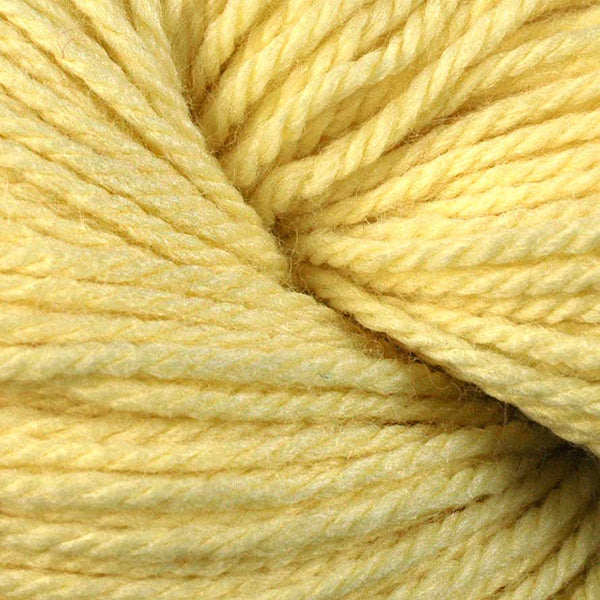 Berroco Vintage DK weight yarn in the color Banane 2122, a light banana yellow.