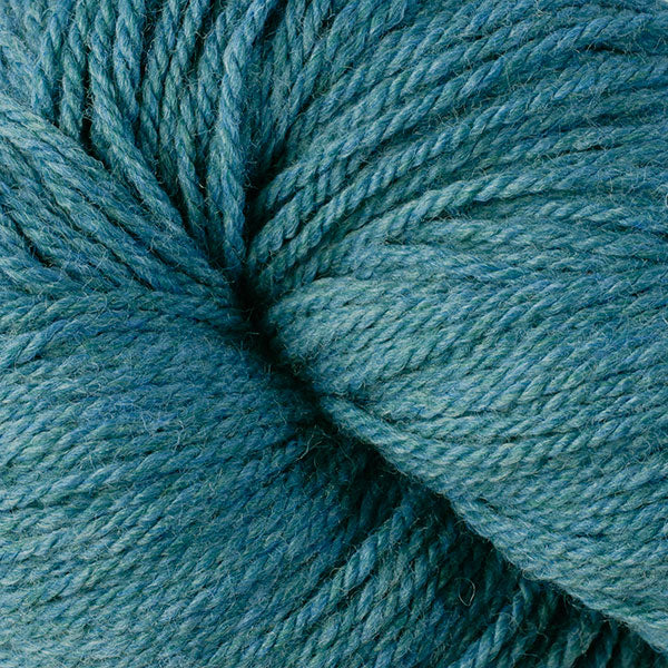 Berroco Vintage DK weight yarn in the color Breezeway 2194, a summery heathered blue-green.