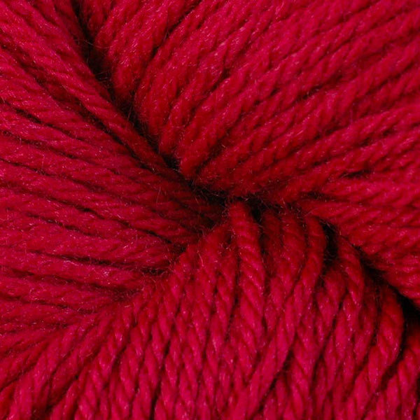 Berroco Vintage DK weight yarn in the color Cardinal 2151, a bright red.