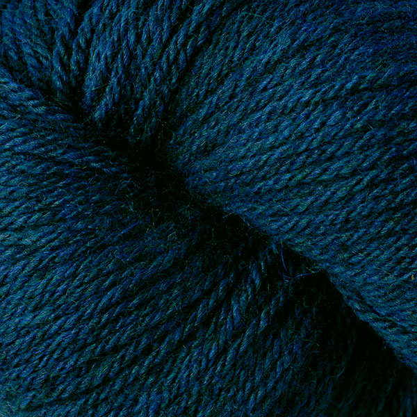 Berroco Vintage DK weight yarn in the color Tide Pool 2185, a dark heather with greens & blues.
