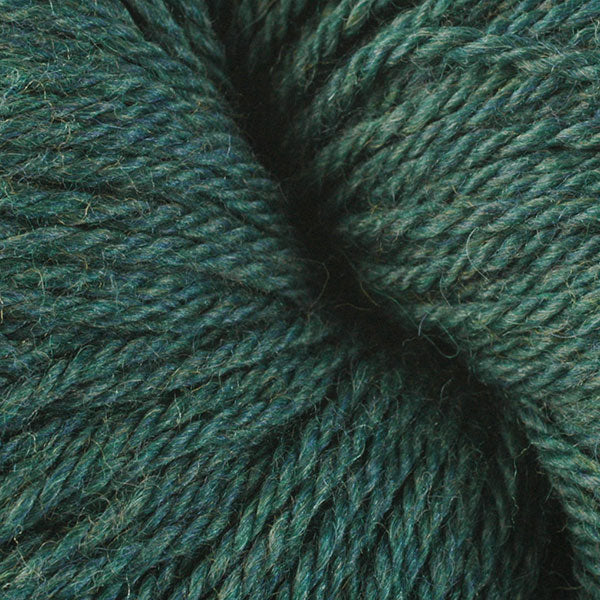 Berroco Vintage DK weight yarn in the color  Yukon Green 2193, a dark forest green.