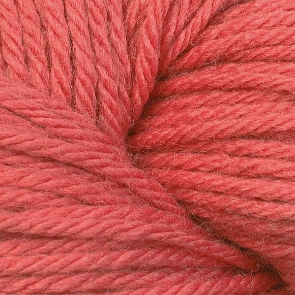 Berroco Vintage Worsted weight yarn in the color Watermelon 5126, a juice reddish pink.