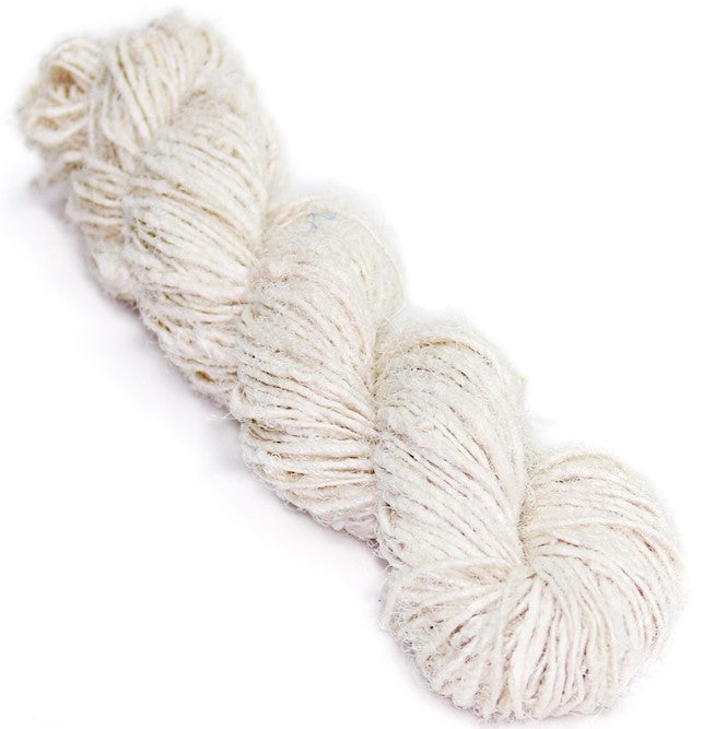 Recycled Sari Silk Yarn-Yarn-White-