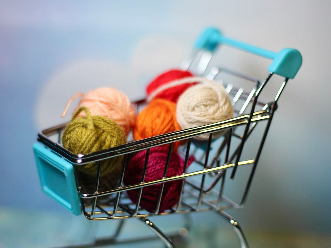miniature trolley with yarn inside for the concept of the best place to buy yarn