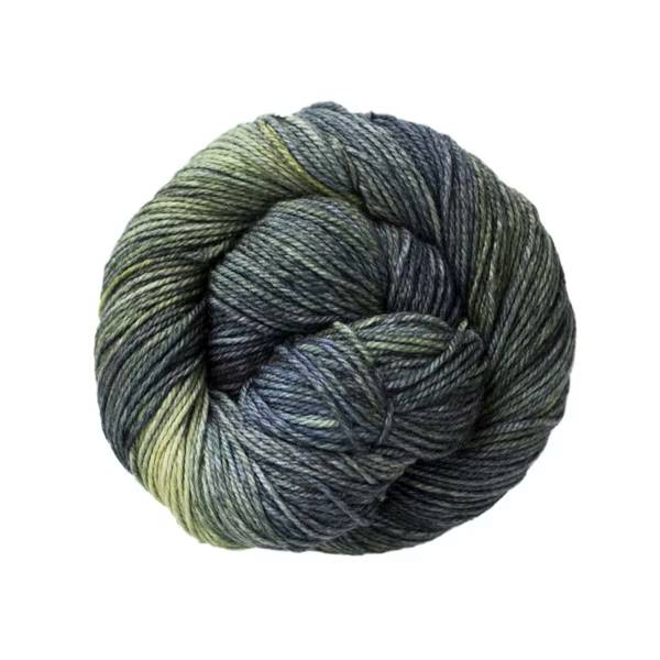Ball of variegated yarn.
