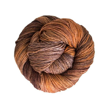 Ball of brown and orange yarn.