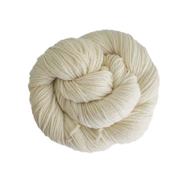 Ball of white yarn.