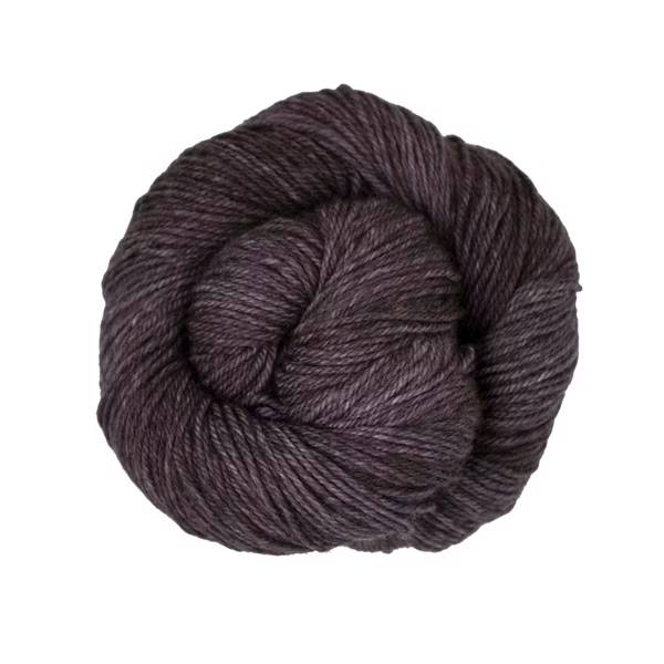 Ball of dark grey yarn.