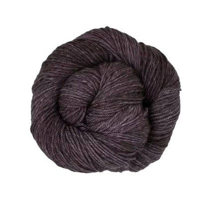 Ball of dark grey yarn.