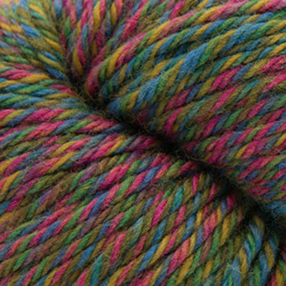 220 Superwash Aran Wave Wildflower yarn, colorful close-up
