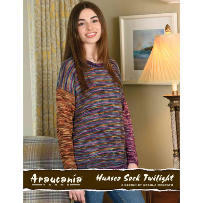 Araucania Huasco Sock Twilight Paints Elda Pullover Kit - Choose Size & Colors for Price