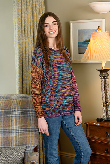 Araucania Huasco Sock Twilight Paints Elda Pullover Kit - Choose Size & Colors for Price