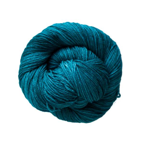 Ball of teal yarn.