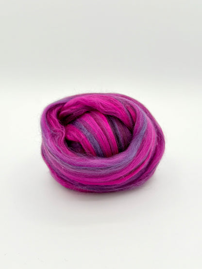 Paradise Fibers 80/20 Merino & Mulberry Silk Top – Royal Dahlia