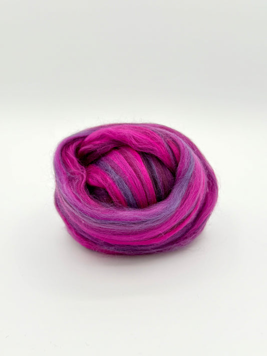 Paradise Fibers 80/20 Merino & Mulberry Silk Top – Royal Dahlia