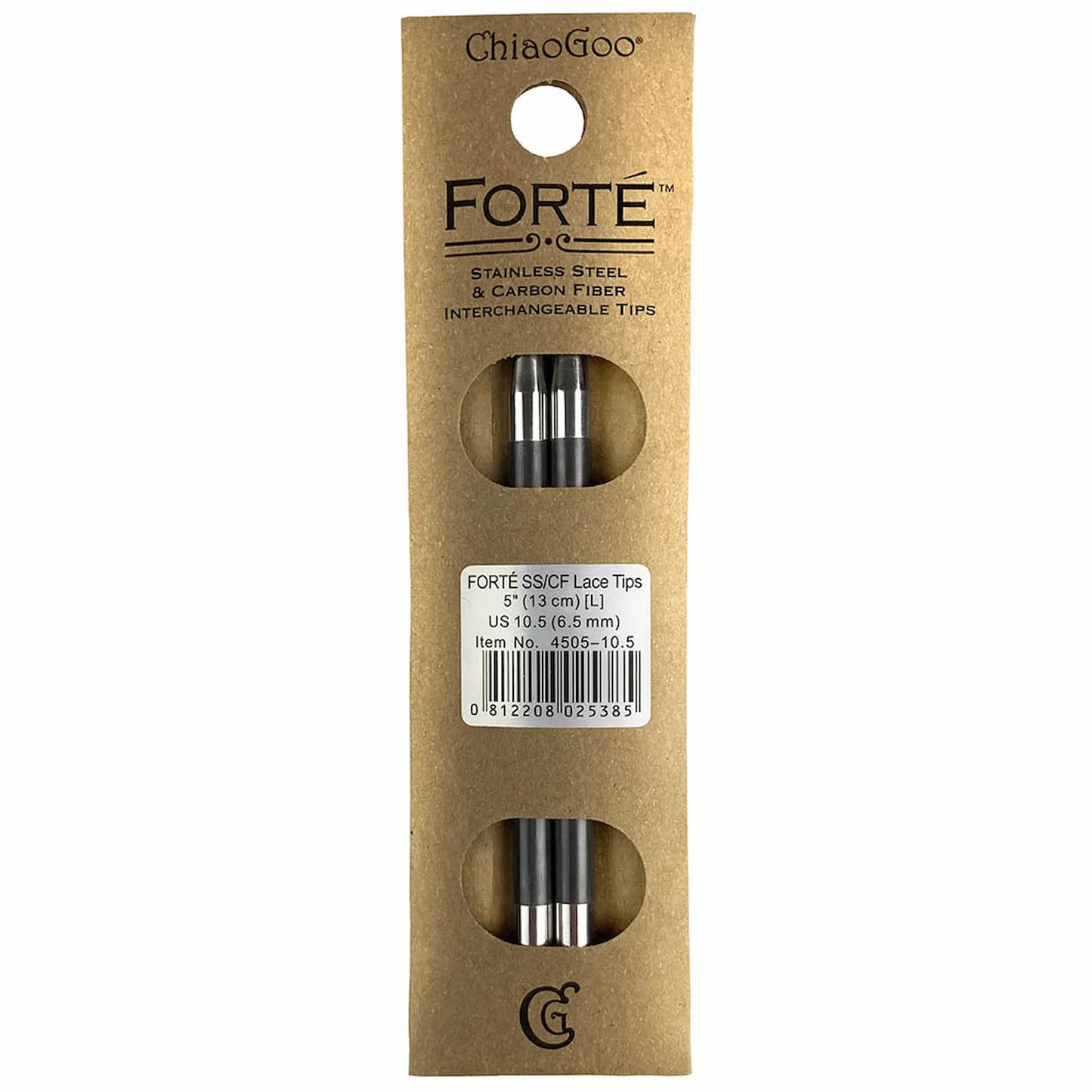 ChiaoGoo Forté™ Stainless Steel & Carbon Fiber Tips - 5" (13 cm)