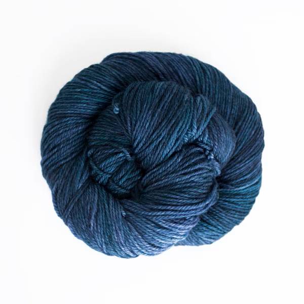 Ball of dark blue yarn.