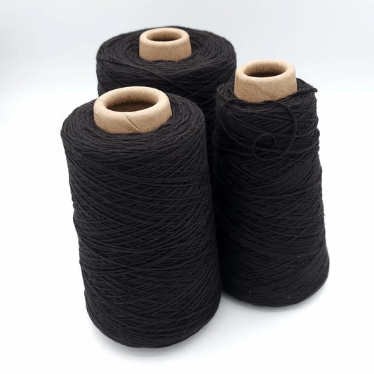 8/4 Cotton Weaving Yarn - Black | 4oz, 8oz, or 16oz Cones by Lofty Fiber