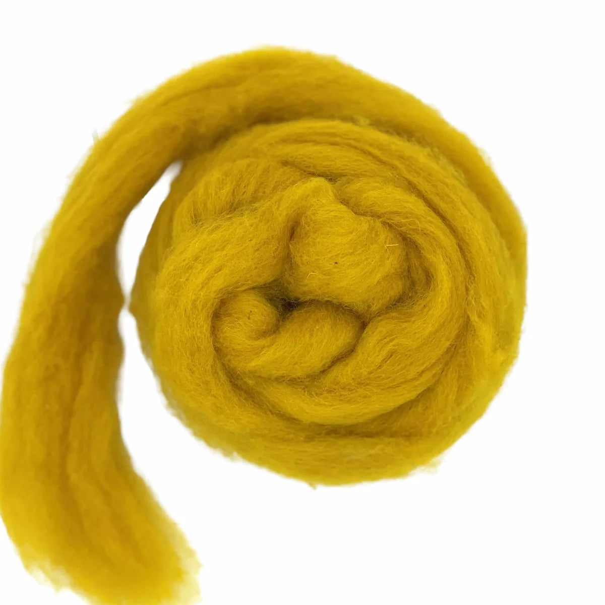 Paradise Fibers Solid Colored Carded Corriedale Sliver - Mustard
