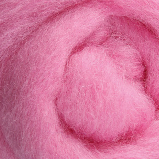 Ashford Solid Colored Corriedale Sliver - Candy Floss