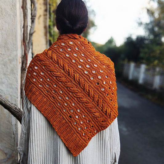 Malabrigo Arroyo Shawl Kit - Caramella Pattern by Elena Fedotova | Crochet Kit