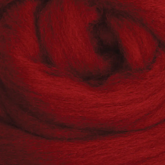 Ashford Solid Colored Corriedale Sliver - Cherry Red