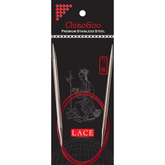 ChiaoGoo Red Lace Steel Circular Knitting Needles 47 in