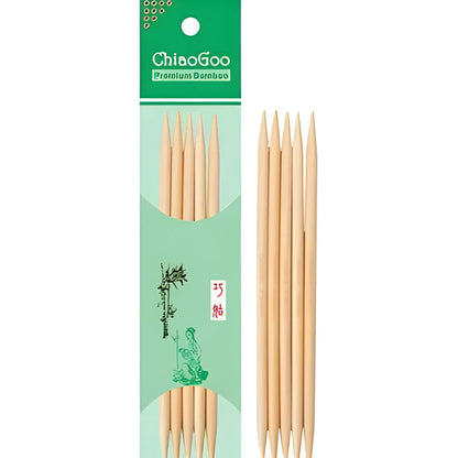 ChiaoGoo Natural Bamboo 8 Inch Double Pointed Knitting Needles