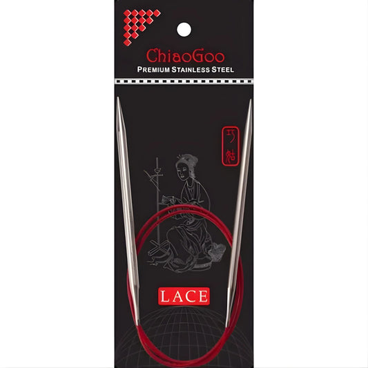 ChiaoGoo Red Lace Steel Circular Knitting Needles 60"